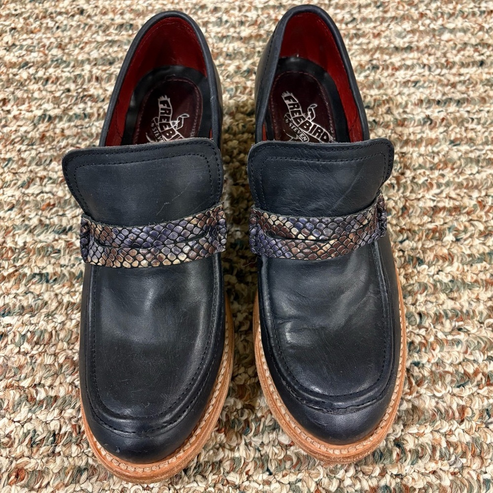 Freebird Macbeth Black Leather Women’s Loafers Sz.6